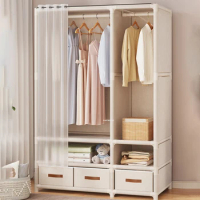 Bedroom Simple Assembly Clothes Wardrobe Dust-proof Storage Wardrobes Home Furniture Rental Room Storage Wardrobe Open Closets