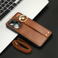 For OPPO K11x New Anti-Shock Business Leather Wristband Cover Case For OPPO K11x Non-Slip Protective Case 6.72"