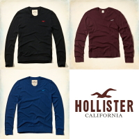 美國百分百【全新真品】Hollister Co. HCO 海鷗 V領 素面 毛衣 針織衫 線衫 男 E628