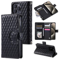 For Sony Xperia 10 1 VI 2024 Crossbody Zipper Wallet Leather Case For Sony Xperia 5 V 1 V 10 IV 5IV 1IV 5 III 10 II Luxury Cover