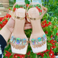 guốc 9 phân quai đá cực xinh (Hồng) Nữ DéP