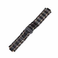 PCAVO Ceramic Watchband For GUESS Watch Strap Light Plus Stainless Steel Bracelet 23*14mm Watchbands