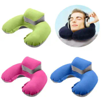 Faroot Foldable U-shaped Pillow Neck Support Inflatable Cushion Memory Foam Travel Pillow Neck Super Soft Pillows Air Plane