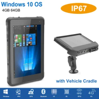 Windows10 Rugged Industrial Tablet PC with Vehicle mounts Cradel IP67 Waterproof Handheld 8 Inch Mobile Computer
