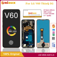 6.8" Original AMOLED For LG V60 ThinQ 5G V600 LCD Display With Frame Touch Screen Digitizer For LG V60 LCD Screen
