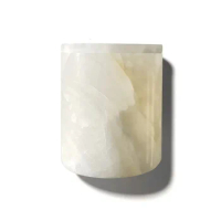 Wholesale 20pcs Customized Elegant White Onyx Stone Soy Candle Jar With Lid