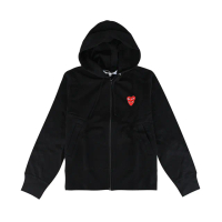 【川久保玲】Comme Des Garcons Play川久保玲左胸LOGO純棉長袖連帽外套(女款/黑)