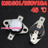 Free Shipping 10pcs/lot KSD301 45 degrees Celsius 45 C Normal Close NC Temperature Controlled Switch Thermostat 250V 10A