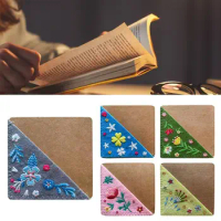 1PC Flowers Embroidery Bookmarks Elegant Felt Flower Corner Paper Clip Learning Stationery Students School Office Supplies