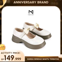 paris zoey sepatu wanita tinggi aprikot loafers fleksibel white&brown+a33b-6pcs