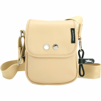 LONGCHAMP Tres Paris 小牛皮斜背郵差包(米色/XS)