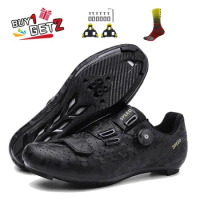 2023 New Road Bicycle Shoes Men Cycling Sneaker Professional Mountain Bike Shoes Bike Speed Flat Sports Racing Spd Pedal Shoes