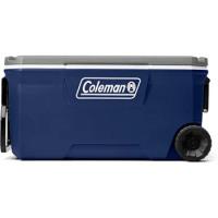 Coleman 316 Series Insulated Portable Cooler with Heavy Duty Wheels, Leak-Proof Wheeled Cooler with 100+ Can Capacity