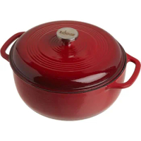 6 Quart Enameled Cast Iron Dutch Oven with Lid – Dual Handles – Oven Safe up to 500° F or on Stovetop