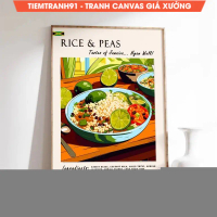 Tranh treo tường, Rice and Peas Jamaican Food Poster, Jamaican Food Art, tặng kèm đinh treo, in theo