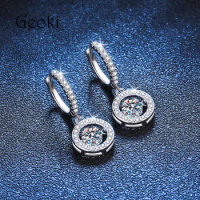 Silver 925 Original Total 1 Carat Round Brilliant Cut Diamond Test Past Moving D Color Moissanite Stud Earrings for Teen Girls