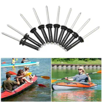 10Pcs Kayak Rivets Aluminum Rivets Kit with Rubber O-Rings Rustproof Corrosion Resistant Rivets Kayak Canoe Boat Accessories