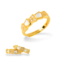 【福西珠寶】9999黃金戒指 貝殼靈蛇戒(金重0.75錢+-0.03錢)