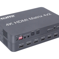 New desgin Hdmi matrix switcher 4k 4x2 HDMI Matrix Switch Splitter EDID at 30Hz Full HD 1080P with IR Remote Control Switch
