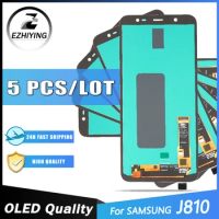 5 Pieces/Lot OLED For Samsung Galaxy J8 J810 SM-J810G SM-J810F J810Y LCD J8 Display Touch Screen Digitizer with Adhesive