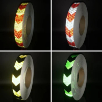 Arrow Reflective Tape Safety Caution Warning Reflective Adhesive Tape Sticker For Truck Motorcycle Bicycle Car Styling