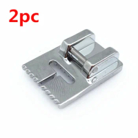 2pc Multi-Function Sewing Machine Tank Presser Foot With 9 Grooves,Compatible With Brother,Janome,Singer,Feiyue 5BB5023