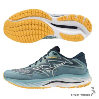 Mizuno 美津濃 男鞋 慢跑鞋 WAVE RIDER 27 SSW 4E 藍綠 J1GC237604