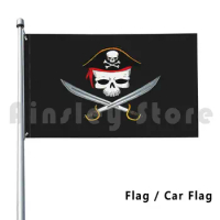 Jolly Roger Flag Car Flag Funny Jolly Roger Pirate Pirate Flag Skull Saber Cap Swords Pirate Captain