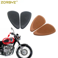 ZORBYZ Universal Retro Motorcycle Cafe Racer Gas Fuel Tank Rubber Sticker Protector Sheath Knee Tank Pad Grip Decal