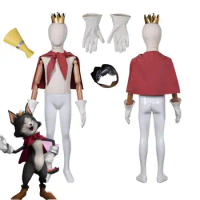 Kids Children Cait Sith Cosplay Costume Final Fantasy 7 Remake FF7 Disguise Cloak Crown Gloves Fantasia Outfits Halloween Suit