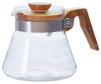 日本原裝 HARIO VCWN-60 OV 橄欖木耐熱玻璃咖啡壺 600ml 手沖咖啡壺 花茶壺
