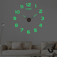 Jam penggera besar 2D jam dinding dinding dinding taman besar dengan pencahayaan yang jelas