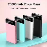 20000mAh Power Bank Portable Charger Fast Charging External Battery Pack Dual USB Output Powerbank for iPhone 14 Huawei Xiaomi