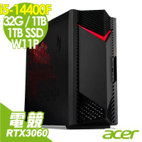Acer 宏碁 Nitro N50-656 電競電腦 (i5-14400F/32G/1TB+1TB SSD/RTX3060-12G/W11P)