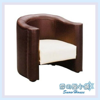 ╭☆雪之屋☆╯單人咖啡椅-咖啡/米白色/小沙發/休閒椅/造型椅/房間椅/沙發矮凳/皮沙發X438-08