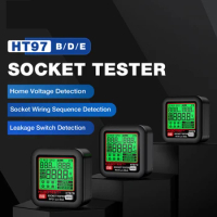 HT97D Digital Socket Tester Voltage Test EU Plug Socket Detector Intelligent Leakage Testing Multifunctional Phase Tester