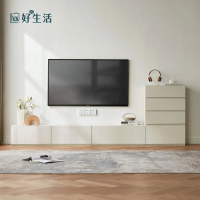 【hoi! 好好生活】林氏木業魔方系列2.6M電視櫃矮櫃斗櫃組合 OI2M