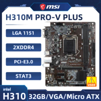 MSI H310M PRO-V PLUS Intel H310 LGA 1151 Motherboard DDR4 32GB PCI-E 3.0 SATA III USB3.1 Micro ATX For 8th Gen Core i5-9400 cpu