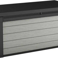 Keter Denali 150 Gallon Resin Large Deck Box-Organization and Storage for Patio Furniture, Outdoor Cushions, Garden Tools and Po
