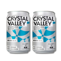 【金車/伯朗】CrystalValley礦沛氣泡水鋁罐裝-原味x2箱(330mlx24入/箱)