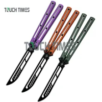 Baliplus Kraken Balisong Clone/7075 Kraken V3 Butterfly Trainer Knife Channel Aluminum Handle Free-swinging EDC Jilt Knives