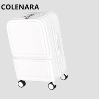 COLENARA 20"22"24"26Inch Luggage Travel Bag Multifunctional Trolley Case Front Opening Laptop Boarding Box Rolling Suitcase