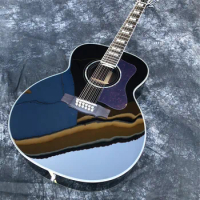 2021 New 43" Jumbo Guild F50 Acoustic Guitar Black Color Solid Top 12 Strings Electric Guitarra
