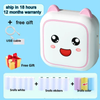 Mini Cute Portable Printer Inkless Thermal Printer Photo Text Note Label Travel Recorder Bluetooth Wirelss Maker For Homework