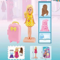 mini doll mainan boneka bongkar pasang baju aksesoris boneka Simple set