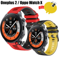 For Oneplus watch 2 / OPPO Watch X Strap Wristband Bracelet Silicone Band Screen protector Film