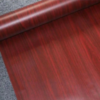 Wallpaper Stiker Dinding Motif Kayu Dark Red Pvc Grade A