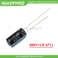 50PCS 400V1UF 6*11mm 1UF 400V 6*11 Aluminum electrolytic capacitor