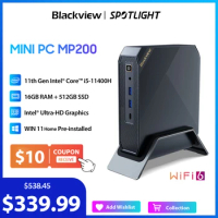 Blackview Mini PC MP200 Intel 11th Gen I5-11400H Desktop Computer Up To 4.5GHz 16GB DDR4 512GB SSD Window 11 Home Wifi6 4K DH PC