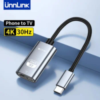 Unnlink 4K USB Type C to HDMI Adapter USB 3.1 Hub HDTV Converter Cable for Laptop Tablet Phone to TV Monitor Projector